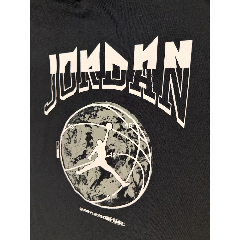 Jordan Dri-FIT Short Sleeve Hooded T-Shirt Black Gravitys Worst Nightmare Medium